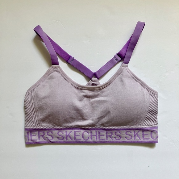 Skechers sports bra w/ removable padding lilac size S (32A-34B) - Picture 2 of 5